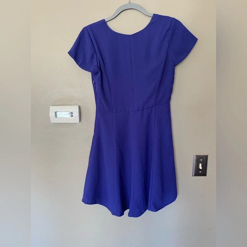WILFRED X ARITZIA Blue 100% Silk Fit & Flare Skater Mini Dress Size 2